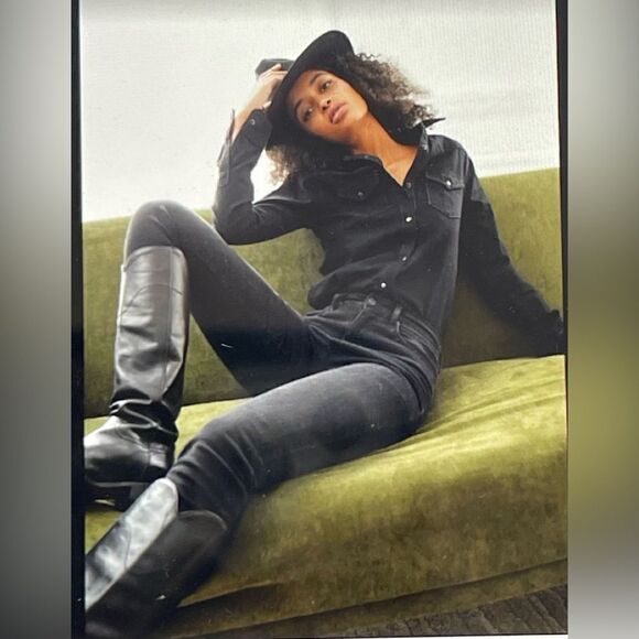 10.11 Studios Denim Button-Up Jumpsuit with Pockets in Black NWT! - Picture 1 of 9